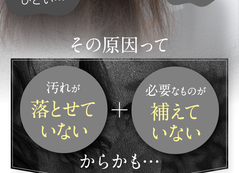 その原因って　汚れが落とせていない　必要なものが補えていない　からかも　ヘアケアに大切なこと、本当はシンプル