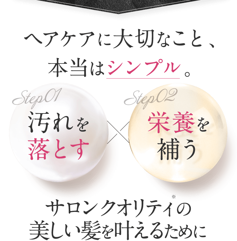 汚れを落とす。　栄養を補う　サロンクオリティの美しい髪を叶えるために誕生