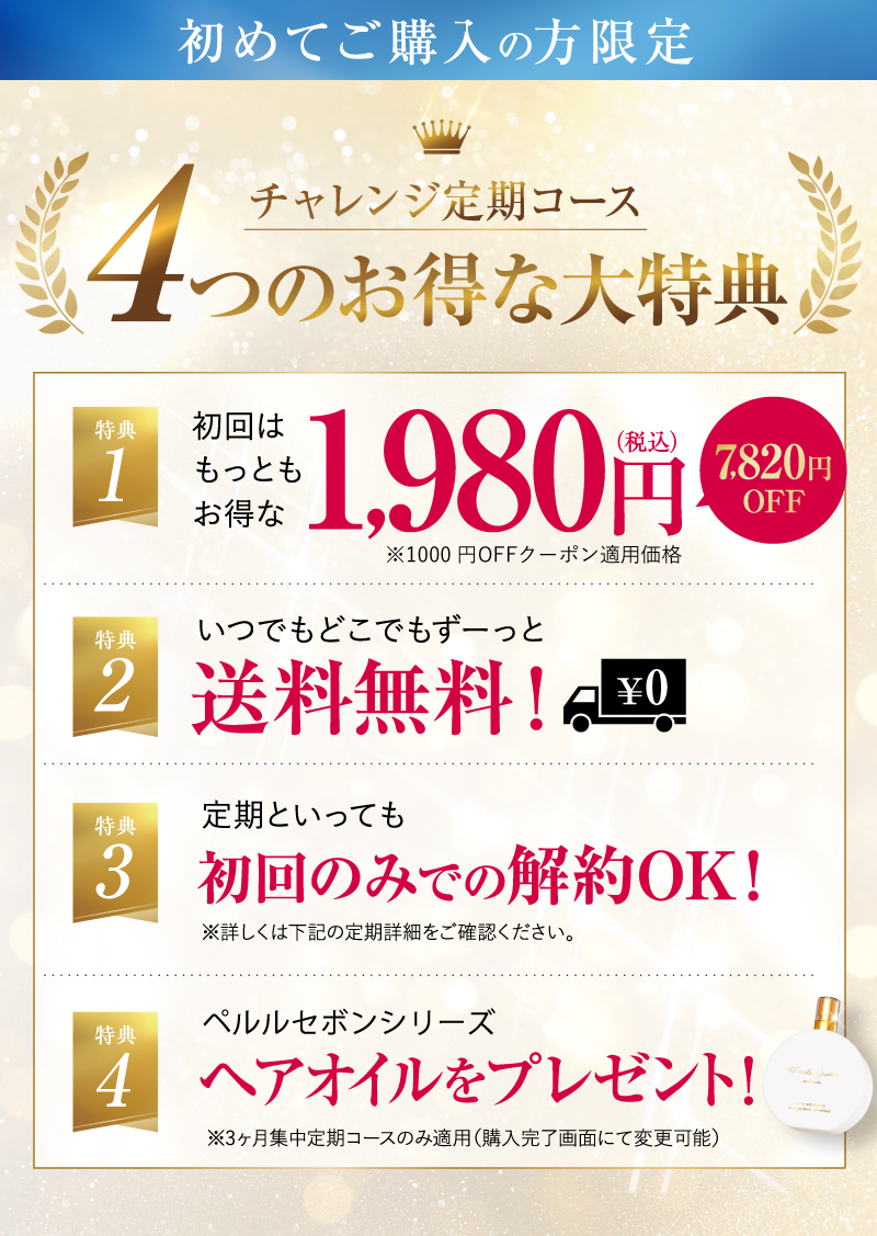 チャレンジ定期コース 4つのお得な大特典