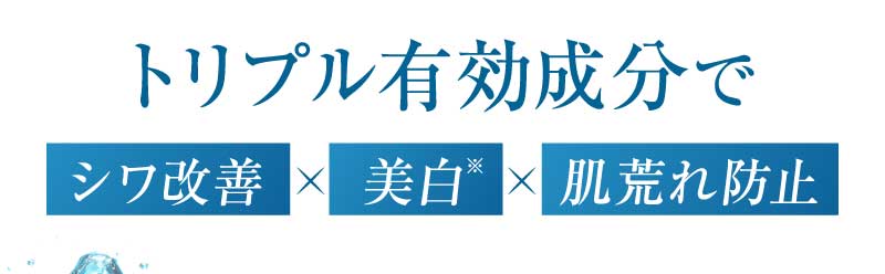 トリプル有効成分でシワ改善×美白×肌荒れ防止